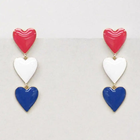 USA HEART DROP EARRINGS
