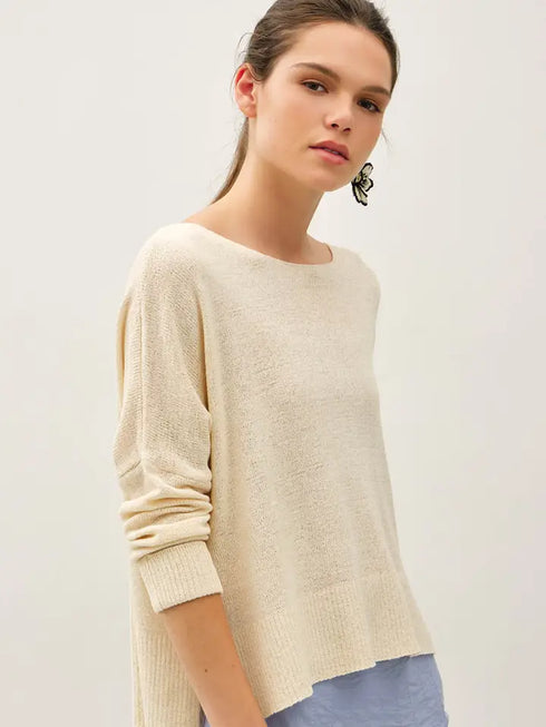 BREEZY BOATNECK SWEATER TOP