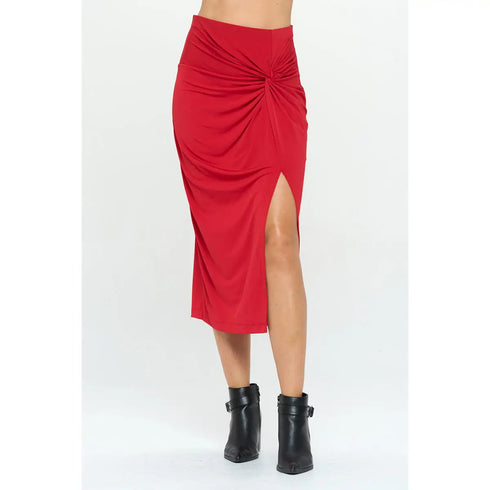FRONT KNOT SLIT SKIRT