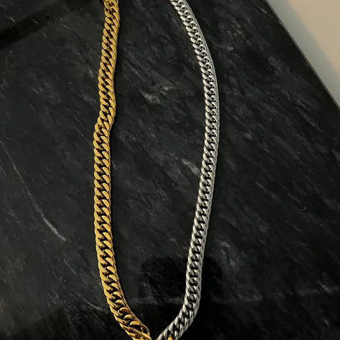 TWO TONE CHUNKY NECKLACE