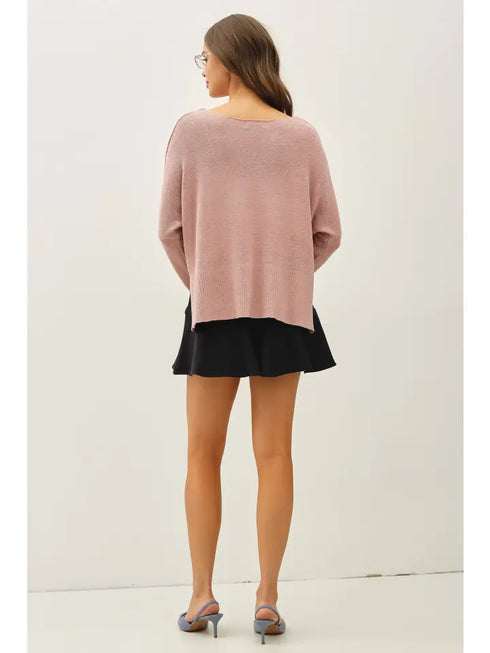 BREEZY BOATNECK SWEATER TOP