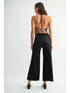 HIGH RISE SCISSOR CUT BLACK DENIM