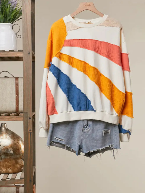 FABRIC SUN PATCH SWEATSHIRT