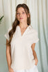 STRIPE CUFF SLEEVE TOP