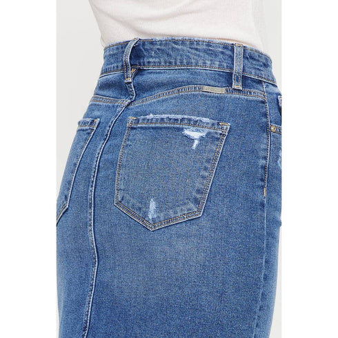 STONE WASH DENIM SKIRT