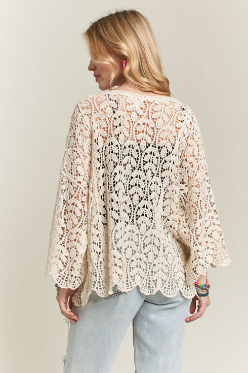 LEAF CROCHET CARDIGAN