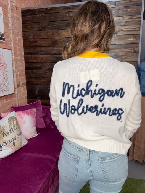 UOM GLITTER SCRIPT CARDI