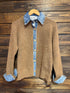 DENIM COLLAR CARDIGAN