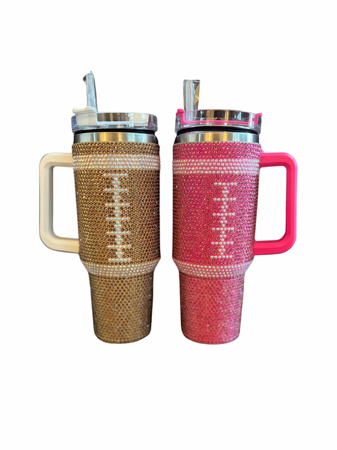 FOOTBALL BLING TUMBLER