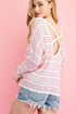 STRIPED OPEN BACK SWEATER