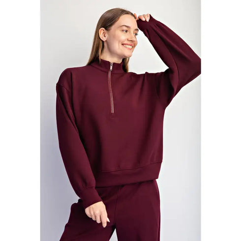 MODAL 1/4 ZIP SWEATSHIRT