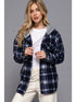 PLAID BUTTON HOODIE
