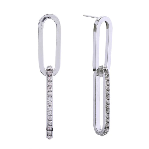 14K DIP CZ LINK EARRINGS