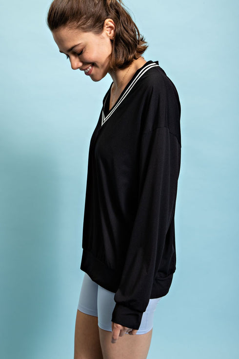 QUICK DRY SPORTY V NECK TOP