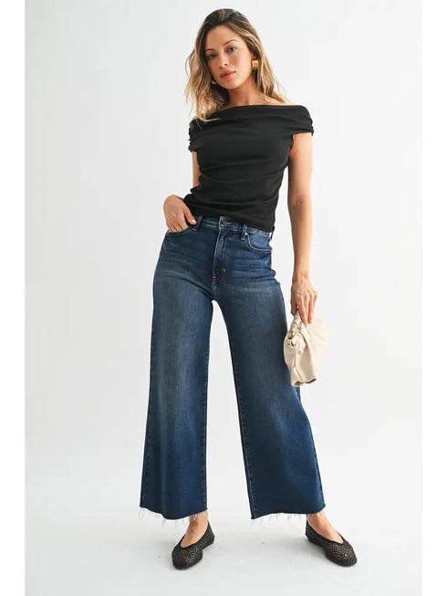HIGH RISE SCISSOR CUT DENIM