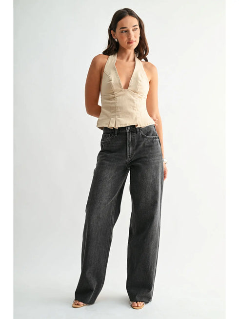 HIGH WAIST WIDE LEG JEAN