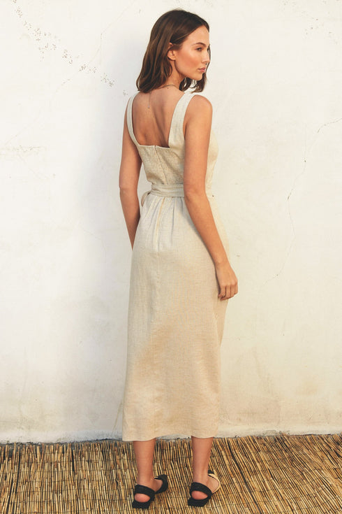 LINEN WRAP DRESS