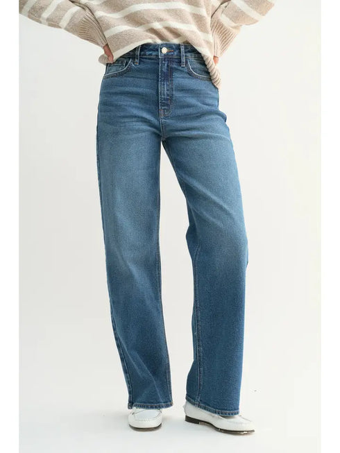HIGH RISE FULL LENGTH STRAIGHT DENIM