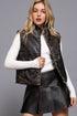 WASH EFFECT FAUX LEATHER VEST