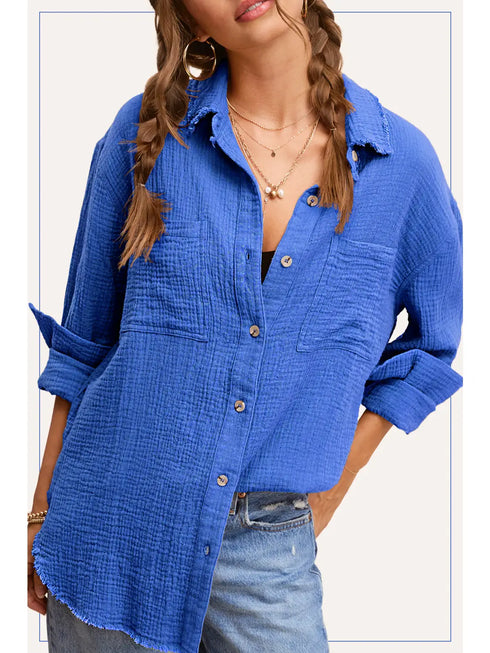 LAKELYN CRINKLE BUTTON TOP