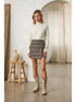 PLEATED PLAID MINI SKIRT
