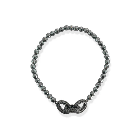 GUNMETAL CZ STRETCH BRACELET