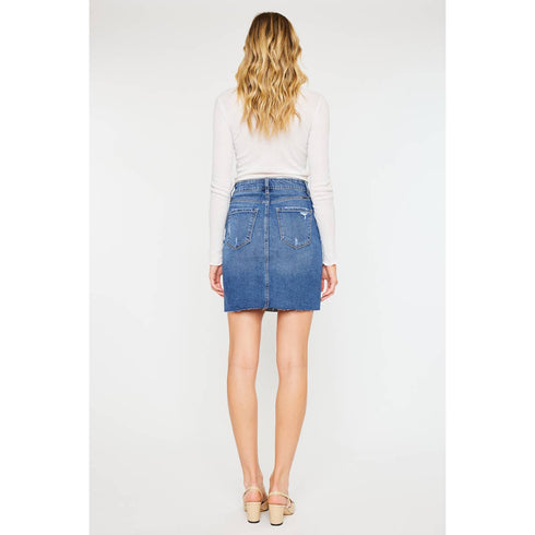 STONE WASH DENIM SKIRT