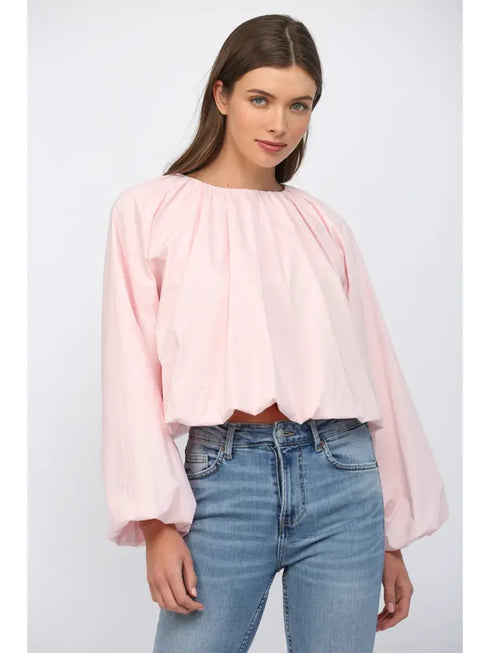 CROPPED GATHERED BLOUSE