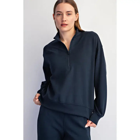 MODAL 1/4 ZIP SWEATSHIRT