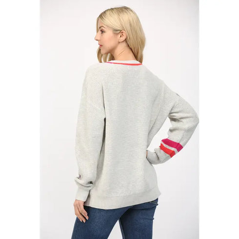 HEART EMBROIDERED CARDI