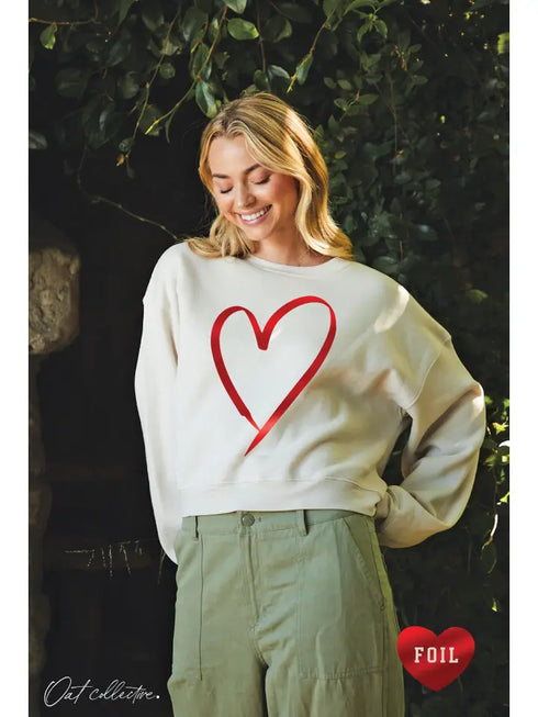 FOIL HEART SWEATSHIRT