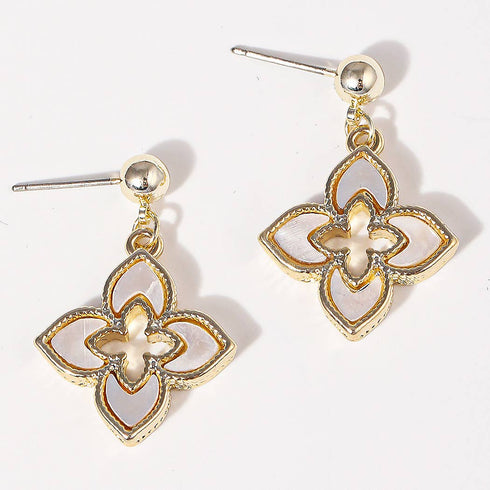 DOUBLE LAYER CLOVER EARRINGS
