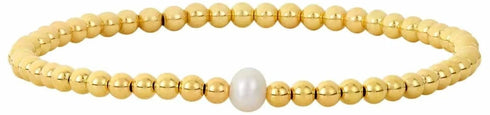 DANITY GOLD PEARL BEADED BRACELET