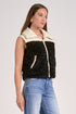 REVERSIBLE FAUX LEATHER TEDDY VEST