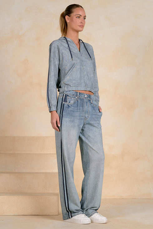 JOJO DENIM TRACK SWEATPANTS