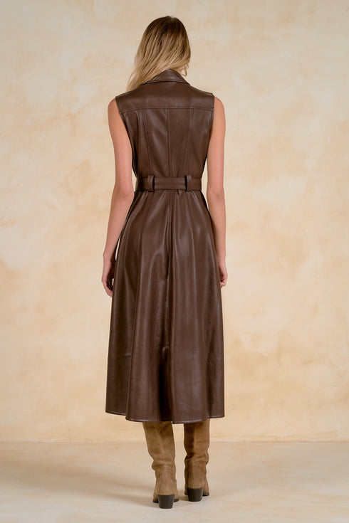 CLARA VEGAN LEATHER DRESS