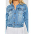 DISTRESSED STRETCHY DENIM JACKET