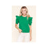 RUFFLE SLEEVE FRENCH TERRY TOP
