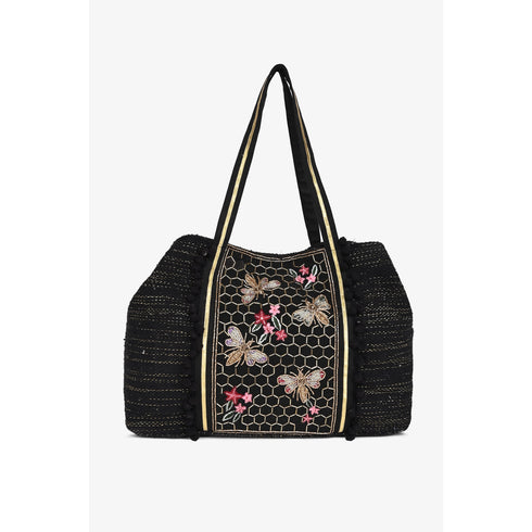 BLACK HONEY BEE TOTE